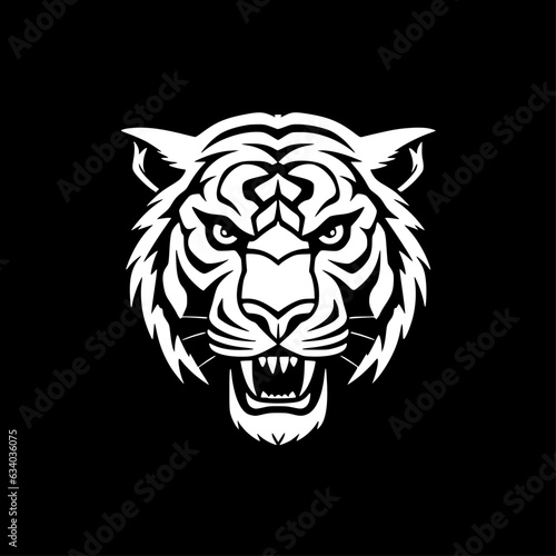 Tiger   Black and White Vector illustration © CreativeOasis