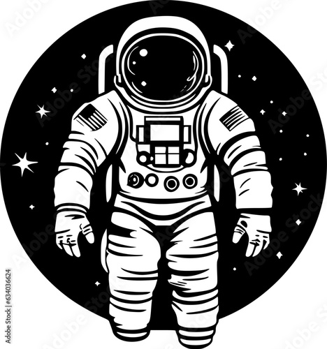 Astronaut | Black and White Vector illustration