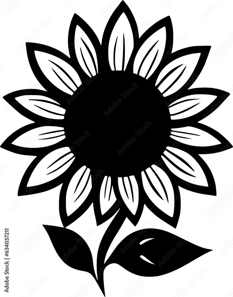 Flower | Black and White Vector illustration Flower | Black and White Vector illustration