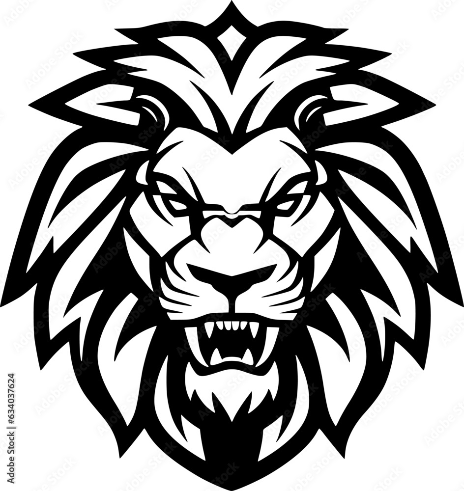 Lion - Black and White Isolated Icon - Vector illustration Lion - Black and White Isolated Icon - Vector illustration