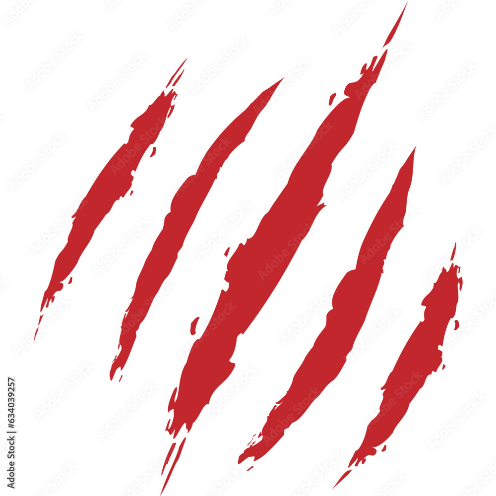 red claw scratch glyph illustration - obrazy, fototapety, plakaty 