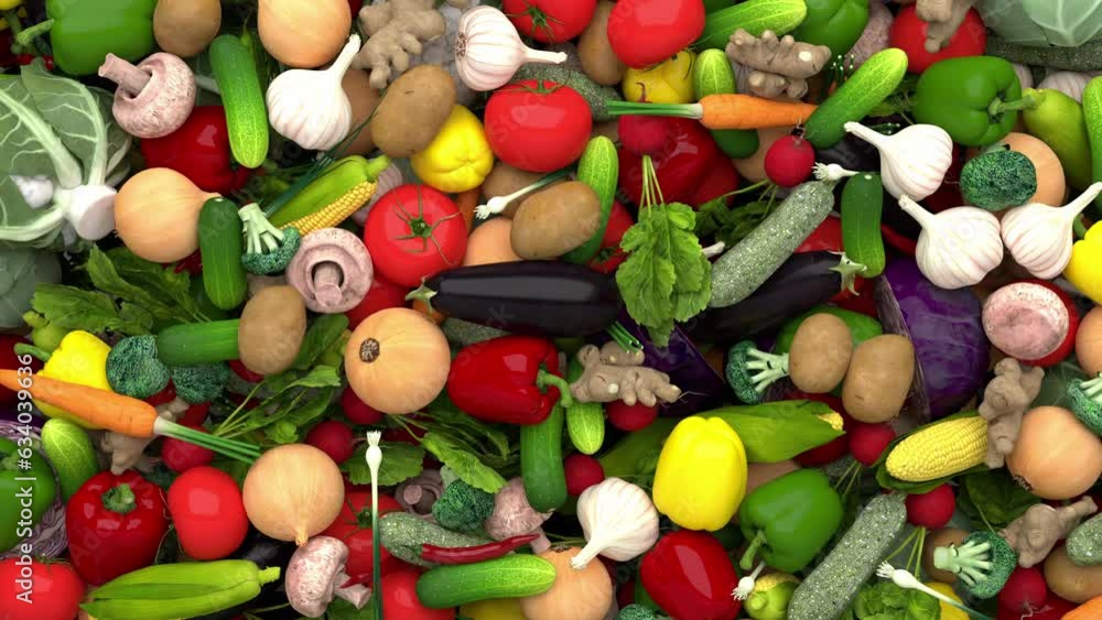 Various vegetables fall down and cover a light background. Includes an alpha channel. Various vegetables fall down and cover a light background. Includes an alpha channel.