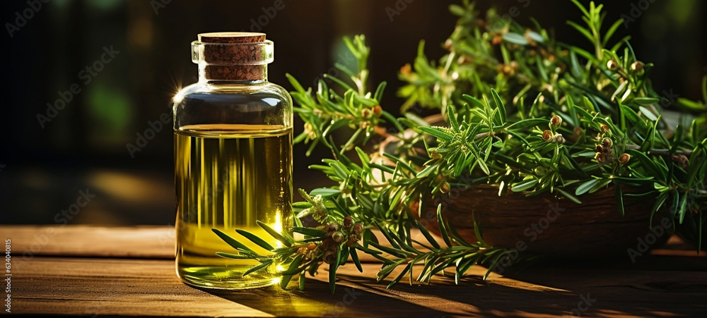 Tea Tree essential oil (Melaleuca). Generative AI. Tea Tree essential oil (Melaleuca). Generative AI.