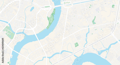 abstract background with lines. Map in Retro Style. Outline Map. urban map in saigon, vietnam. vintage color for illustration map. Central District 1 of Saigon or Ho Chi Minh City Map, thu thiem