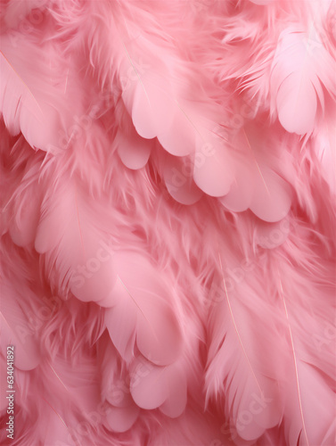 Pastel pink textured feather background, ai generated