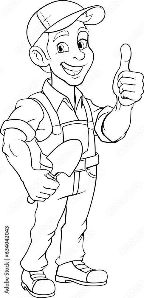 Gardener Cartoon Garden Tool Man Farmer Mascot Gardener Cartoon Garden Tool Man Farmer Mascot