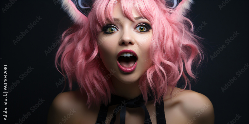 anime girl with pink hair anime girl with pink hair