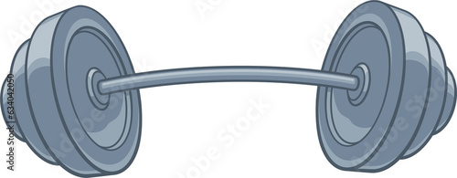 Cartoon Weights Barbell Ill...