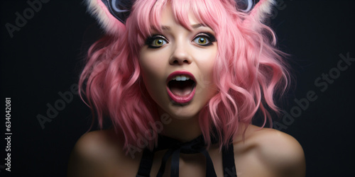 anime girl with pink hair