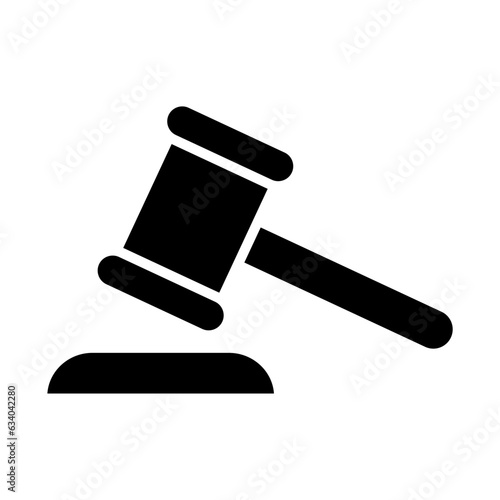 Judge hammer icon, law auction symbol, gavel justice sign vector illustration button