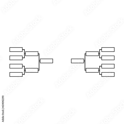 Set of Bracket sport tournament, blank elimination event sign, playoff match vector illustration
