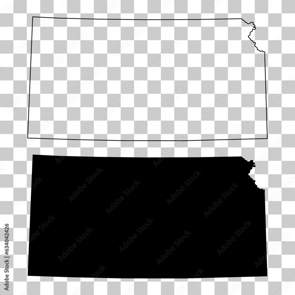 Set of Kansas map, united states of america. Flat concept icon vector illustration