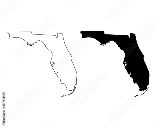 Set of Florida map, united states of america. Flat concept icon vector illustration