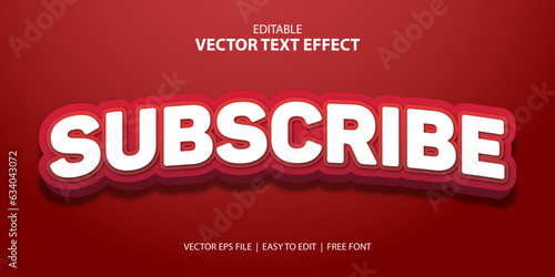 Subscribe 3D editable text effect template
