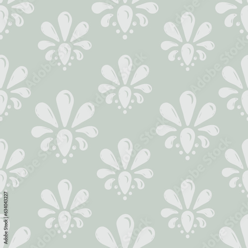  Ornamental Drops. Decorative vector seamless pattern. Repeating background. Tileable wallpaper print. 