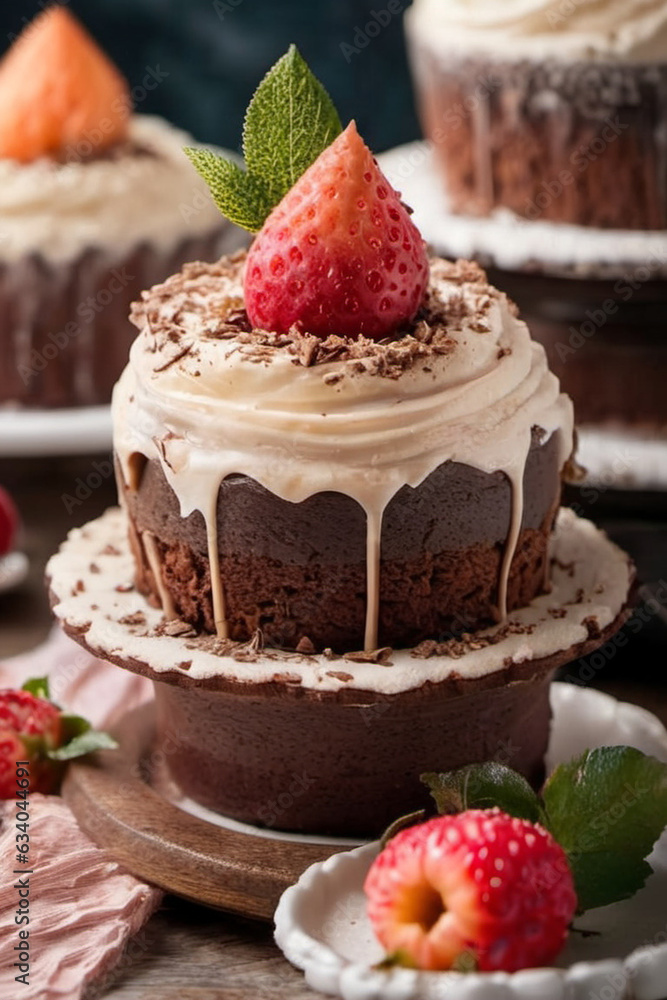 chocolate cake with strawberry chocolate cake with strawberry
