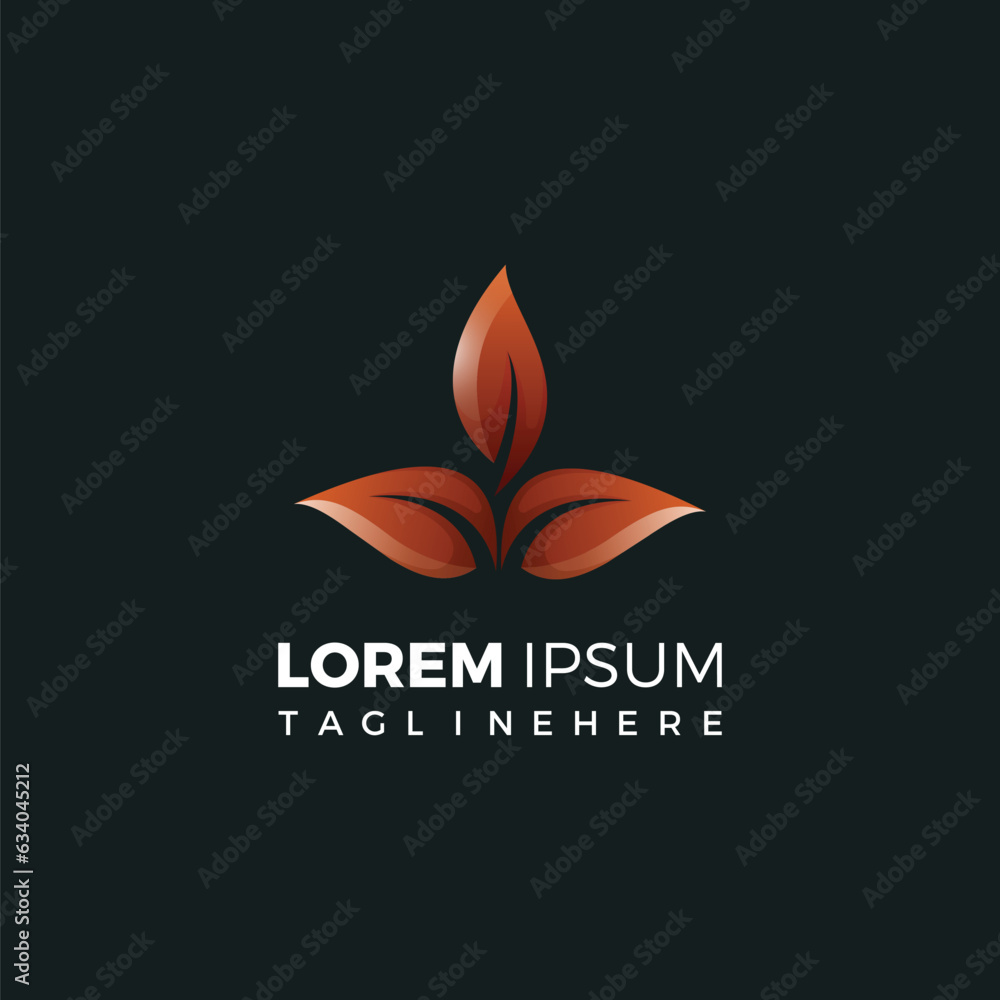 Creative Gradient Leaf Logo Template