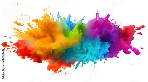 Colorful paint splashes Colored powder explosion Paint holi Mix rainbow splash.