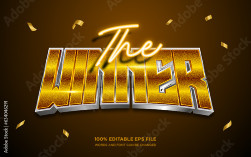 The Winner 3D editable text style effect	

