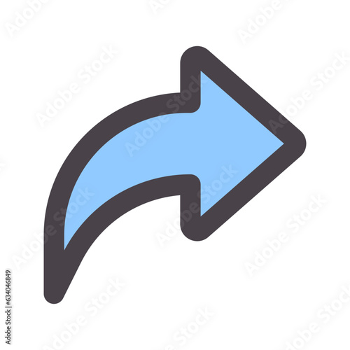 forward flat line icon