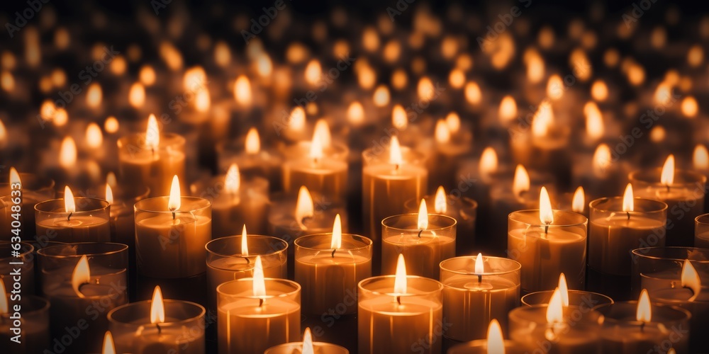 Background with lit candles. All saints day idea