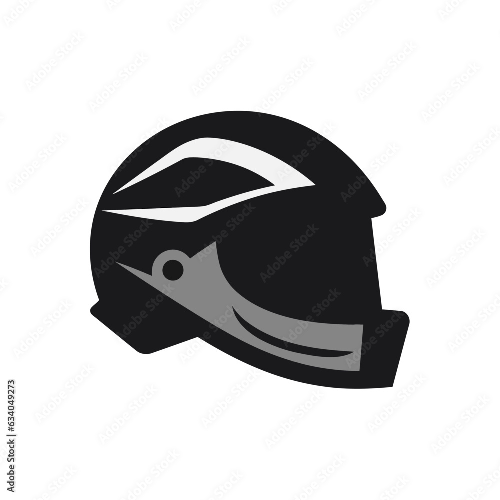 Motorcycle helmet. Design in flat style isolated on white background. Vector illustration Motorcycle helmet. Design in flat style isolated on white background. Vector illustration