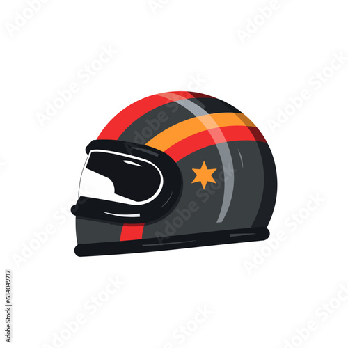 Motorcycle helmet. Cartoon design in flat style isolated on white background. Vector illustration