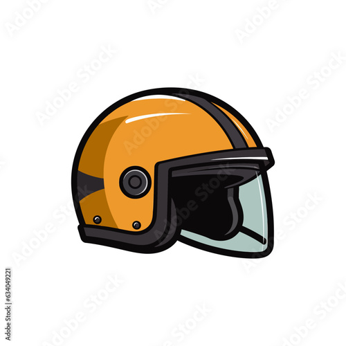 Motorcycle helmet. Cartoon design in flat style isolated on white background. Vector illustration
