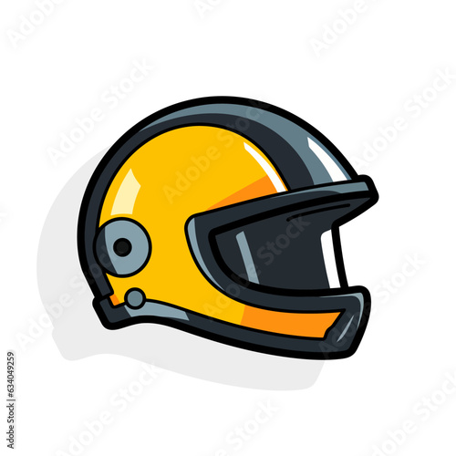 Motorcycle helmet. Cartoon design in flat style isolated on white background. Vector illustration