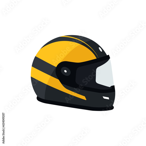 Motorcycle helmet. Cartoon design in flat style isolated on white background. Vector illustration