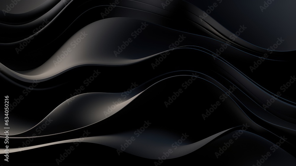 3D Black Wavy Shapes Background 3D Black Wavy Shapes Background