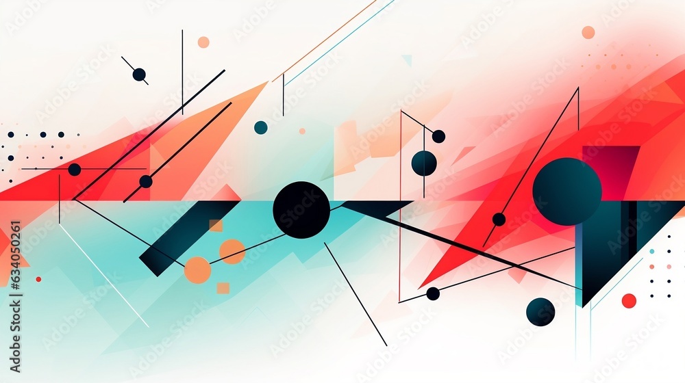 Abstract modern pattern of geometric shapes and lines. Generative AI. Abstract modern pattern of geometric shapes and lines. Generative AI.
