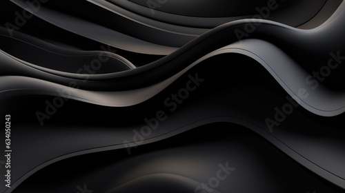  3D Black Wavy Shapes Background