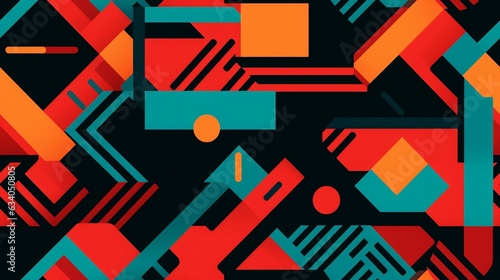 Abstract modern pattern of geometric shapes and lines. Generative AI.
