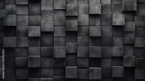 Fototapeta Naklejka Na Ścianę i Meble -  Charcoal Cubes Wall Background