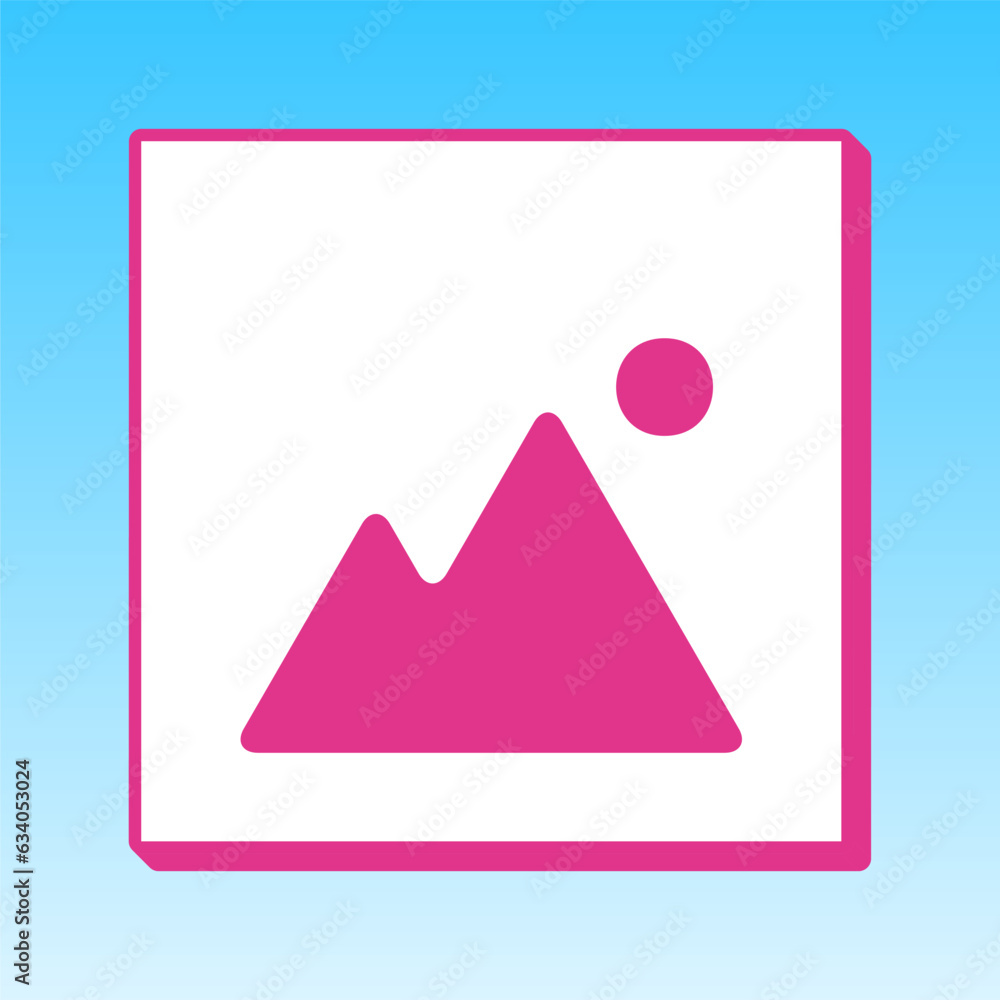 Image sign illustration. Cerise pink with white Icon at picton blue background. Illustration. Image sign illustration. Cerise pink with white Icon at picton blue background. Illustration.