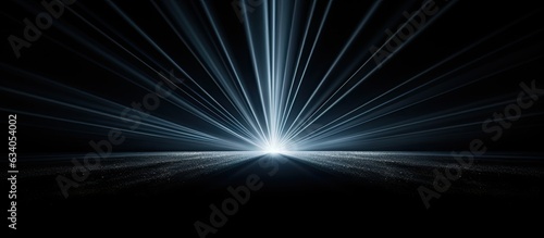 Close up view of a light ray on a black backdrop