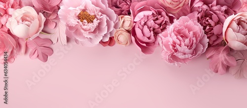 Floral frame with pink background and text space Romantic and feminine composition for various occasions © HN Works