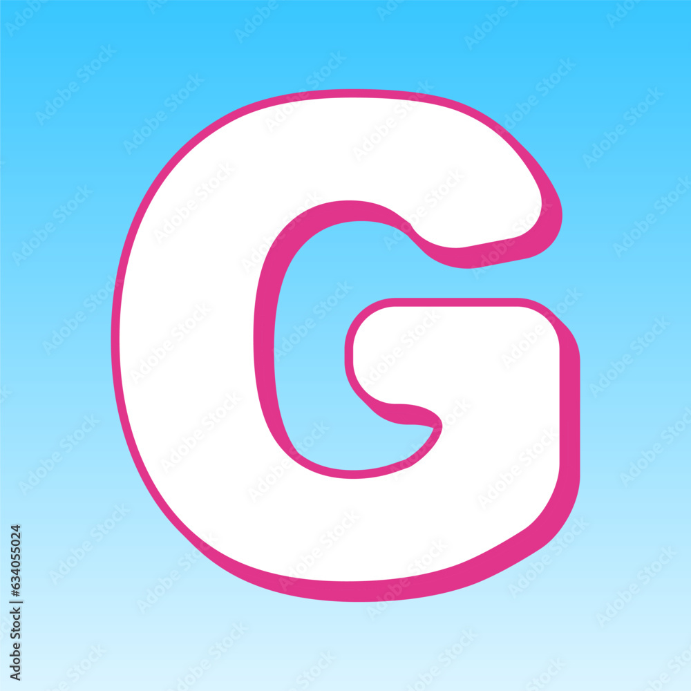 Letter G sign design template element. Cerise pink with white Icon at picton blue background. Illustration. Letter G sign design template element. Cerise pink with white Icon at picton blue background. Illustration.