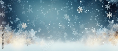 Winter holiday themed card or banner with a Christmas pattern and blank space for text © HN Works