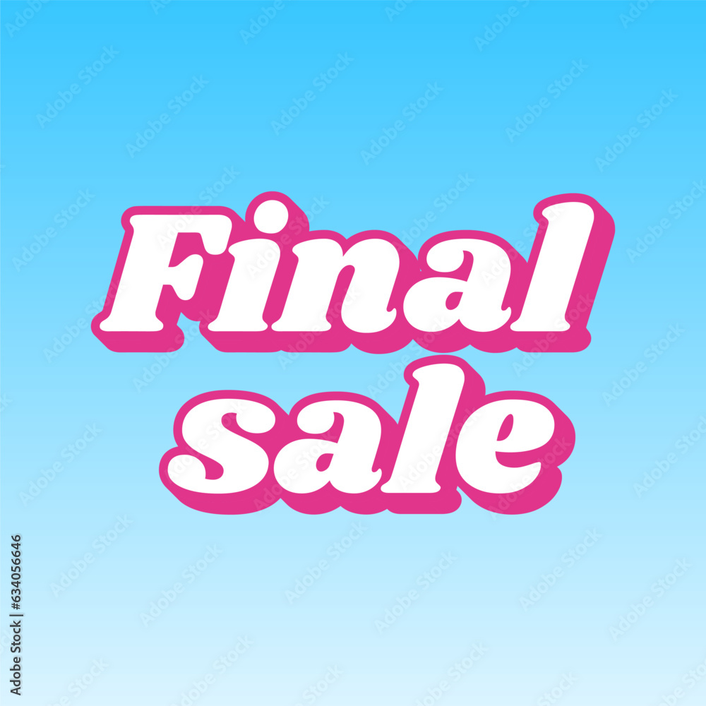 Final Sale inscription. Cerise pink with white Icon at picton blue background. Illustration. Final Sale inscription. Cerise pink with white Icon at picton blue background. Illustration.