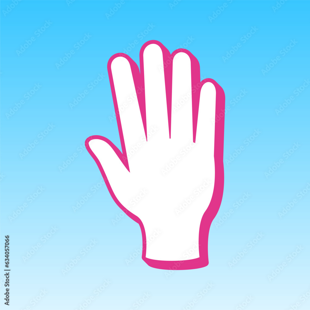 Obraz premium Clean hands sign. Cerise pink with white Icon at picton blue background. Illustration.