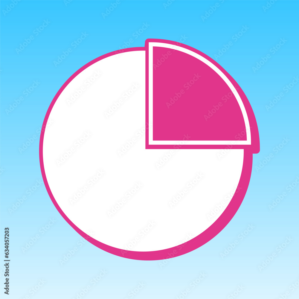 Diagram sign. Cerise pink with white Icon at picton blue background. Illustration. Diagram sign. Cerise pink with white Icon at picton blue background. Illustration.