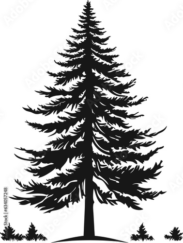 tree silhouette cedar vector, tattoo logo cypress template design, tree pine silhouette vector, tattoo tribal cedar design isolated on white background.