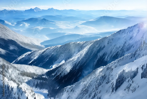 mountains in the winter