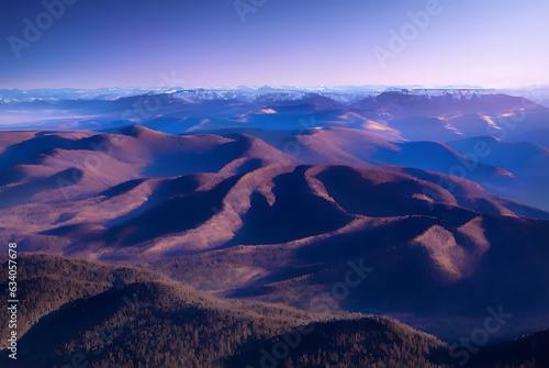 mountains in the morning