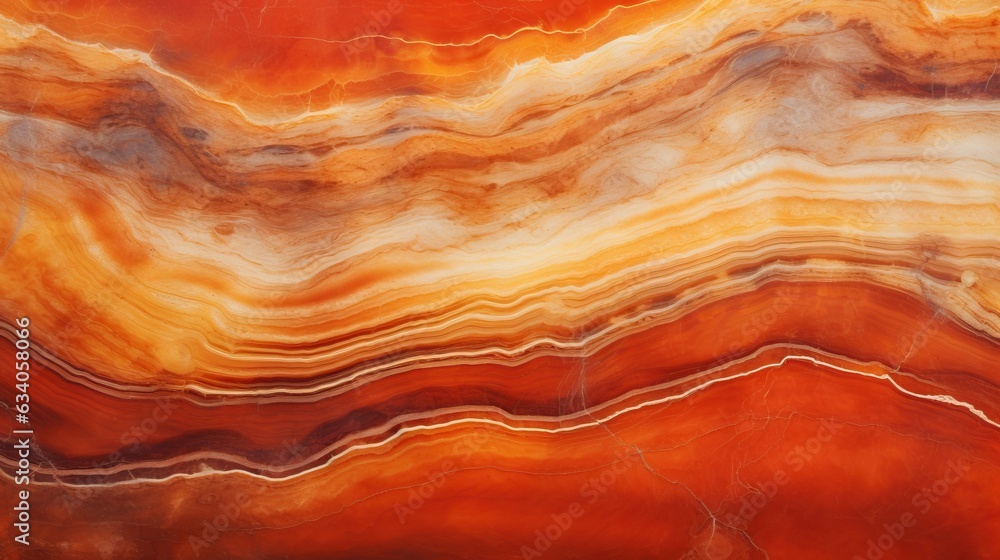 Streaked rock texture background with bands of intense crimson, fiery orange, and warm yellow.