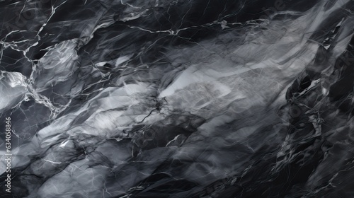 Veined black marble stone texture.