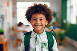 Smiling Child Engaged in School