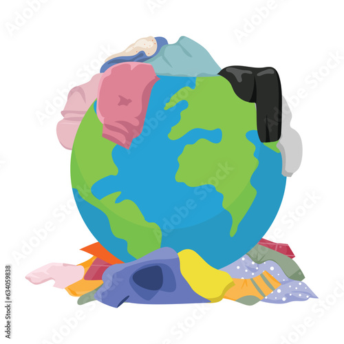 Overconsumption problem. Character buying too much clothes, technics and other stuff. Environment and resources issue concept.